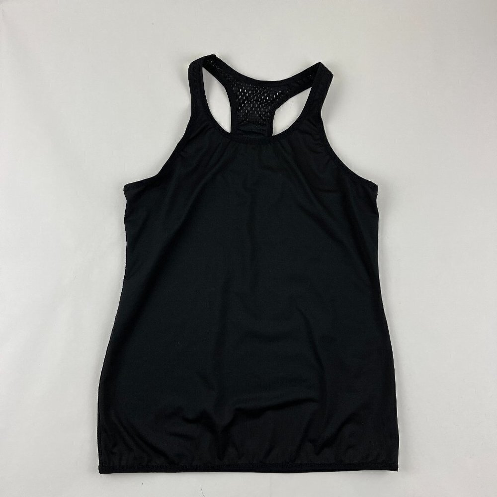 Tank Top Womens Black Racer Back Elastic